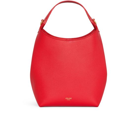 Celine Small hobo in supple smooth calfskin in Ultra Red — view 3