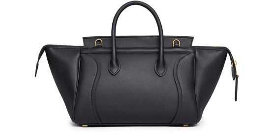 Celine Small New Luggage in grained calfskin in Black — view 3