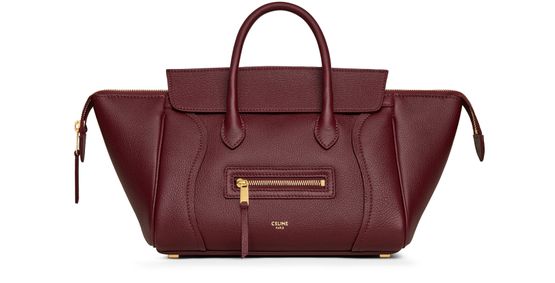 Celine Small New Luggage in grained calfskin in Syrah — view 1