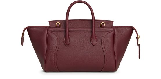 Celine Small New Luggage in grained calfskin in Syrah — view 3