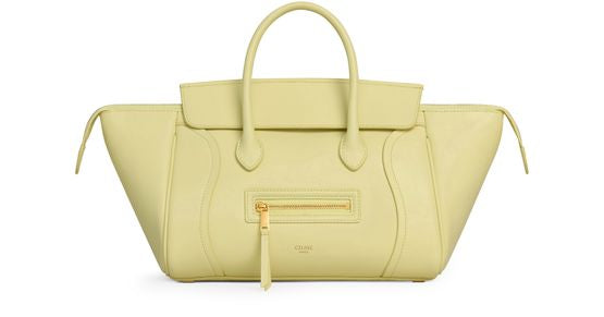Celine Small new luggage in supple shiny lambskin in Citrus — view 1