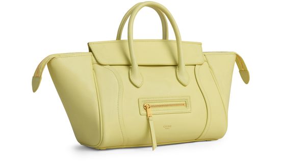 Celine Small new luggage in supple shiny lambskin in Citrus — view 2
