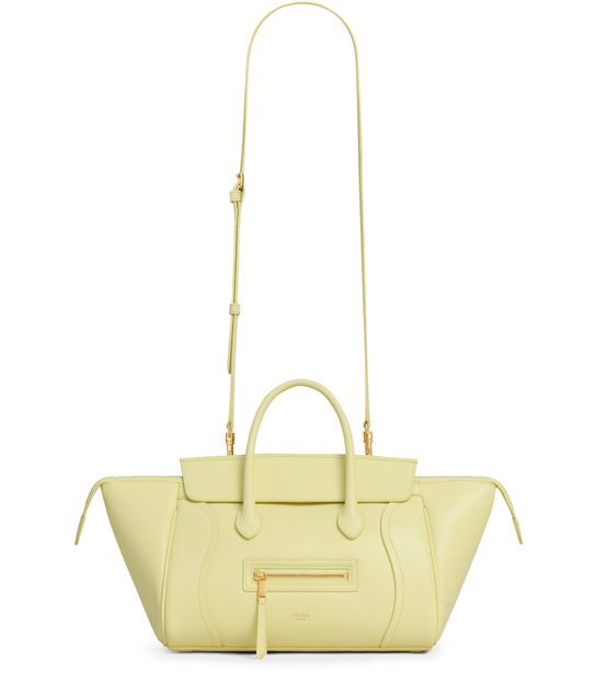 Celine Small new luggage in supple shiny lambskin in Citrus — view 4