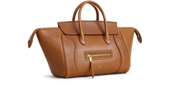 Celine Small new luggage in supple shiny lambskin in Soft Tan — view 2