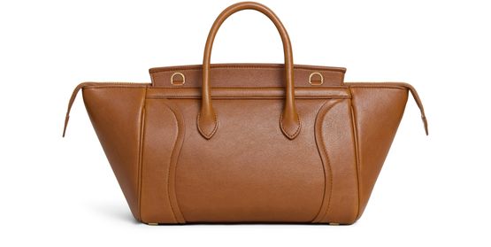 Celine Small new luggage in supple shiny lambskin in Soft Tan — view 3