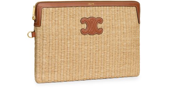 Celine Small pouch with strap in Tan — view 2