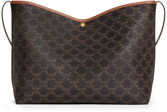 Celine Soft shopper bag in Triomphe canvas and calfskin in Tan — view 3