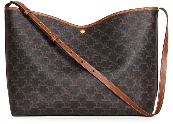 Celine Soft shopper bag in Triomphe canvas and calfskin in Tan — view 4