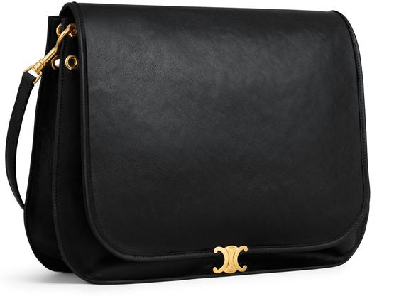 Celine Soft Triomphe besace bag in Black — view 2