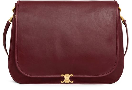 Celine Soft Triomphe besace bag in Syrah — view 1