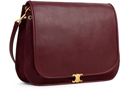 Celine Soft Triomphe besace bag in Syrah — view 2