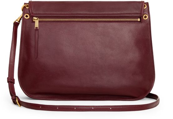 Celine Soft Triomphe besace bag in Syrah — view 3
