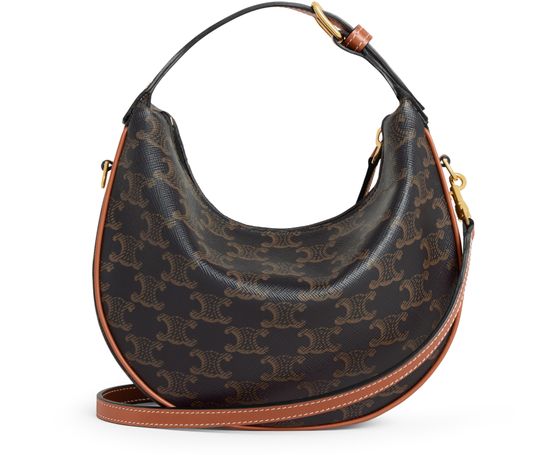 Celine teen Celine Lulu in Triomphe canvas and calfskin in Tan — view 3
