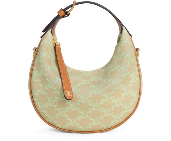 Celine Teen Celine lulu in Triomphe canvas in Sandcastle / Soft Lime — view 1