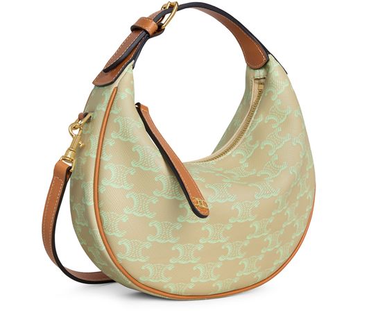 Celine Teen Celine lulu in Triomphe canvas in Sandcastle / Soft Lime — view 2