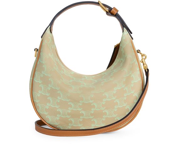Celine Teen Celine lulu in Triomphe canvas in Sandcastle / Soft Lime — view 3