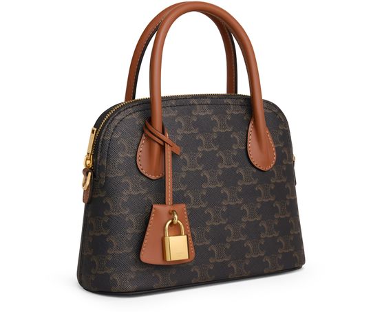 Celine teen Honorine bag in Triomphe canvas and calfskin in Tan — view 2