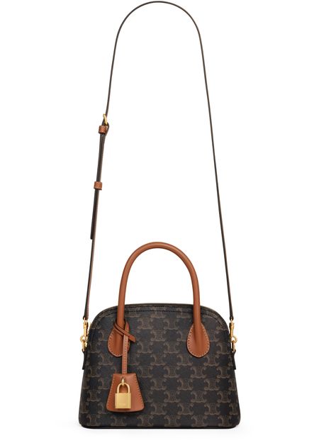 Celine teen Honorine bag in Triomphe canvas and calfskin in Tan — view 4