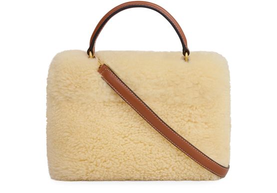 Celine teen Nino bag in shearling and calfskin in Natural/Tan — view 3