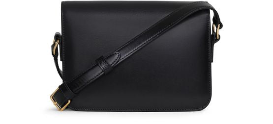 Celine teen Triomphe bag in shiny calfskin in Black — view 3