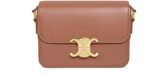 Celine teen Triomphe bag in shiny calfskin in Bronze — view 1