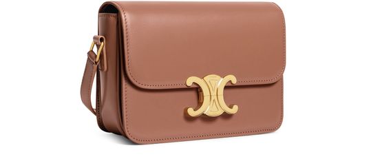 Celine teen Triomphe bag in shiny calfskin in Bronze — view 2