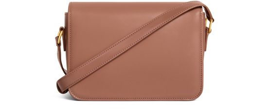 Celine teen Triomphe bag in shiny calfskin in Bronze — view 3