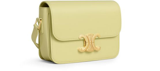 Celine teen Triomphe bag in shiny calfskin in Citrus — view 2