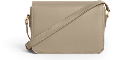 Celine teen Triomphe bag in shiny calfskin in Modern Taupe — view 3