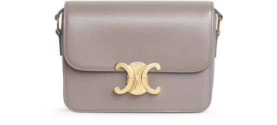 Celine teen Triomphe bag in shiny calfskin in Pebble — view 1