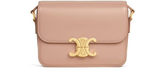 Celine teen Triomphe bag in shiny calfskin in Soft Peach — view 1
