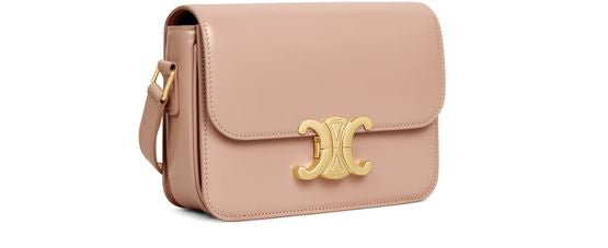 Celine teen Triomphe bag in shiny calfskin in Soft Peach — view 2
