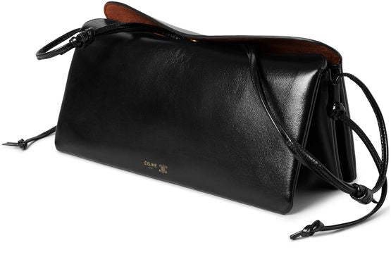 Celine Trio east west in glossy lambskin in Black — view 2