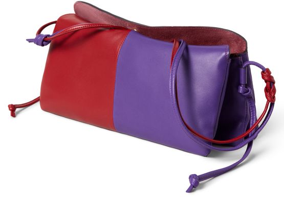 Celine Trio east west in smooth lambskin in Purple / Red — view 2