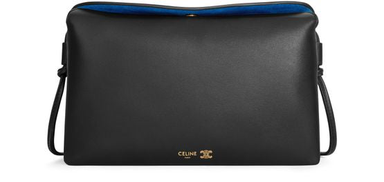 Celine Trio flap in smooth lambskin in Black — view 1