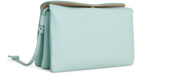 Celine Trio flap in smooth lambskin in Powder Blue — view 2