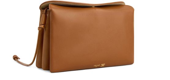 Celine Trio flap in smooth lambskin in Soft Tan — view 2