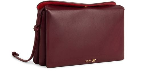 Celine Trio flap in smooth lambskin in Syrah — view 2