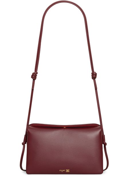 Celine Trio flap in smooth lambskin in Syrah — view 4