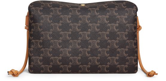 Celine Trio flap in Triomphe canvas and lambskin in Miel — view 3