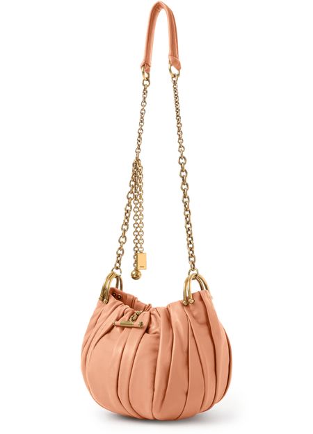 Chloé Plissé clutch bag in Pastel Orange — view 2