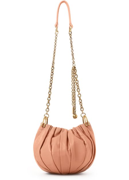 Chloé Plissé clutch bag in Pastel Orange — view 3