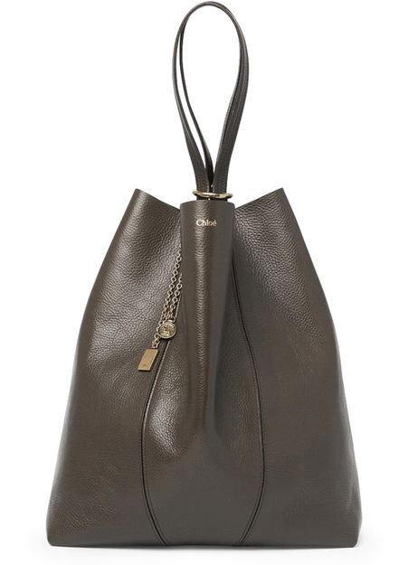 Chloé Spin large tote bag in Flannel grey — view 1