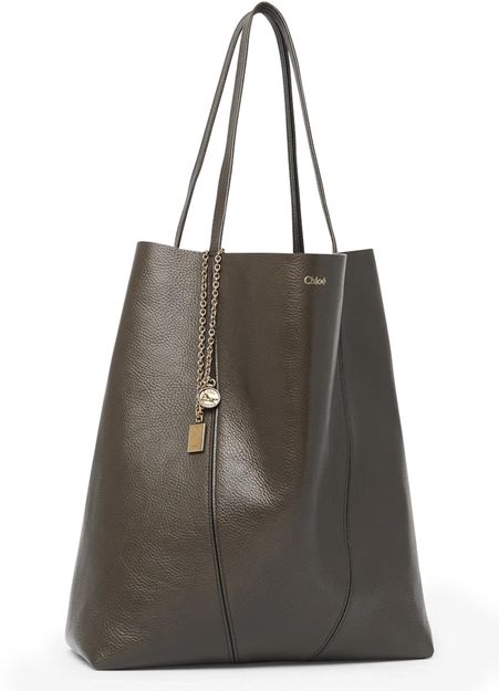 Chloé Spin large tote bag in Flannel grey — view 2