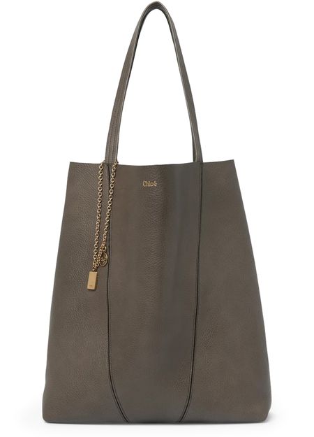 Chloé Spin large tote bag in Flannel grey — view 4