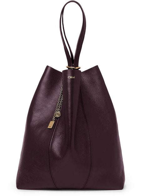 Chloé Spin large tote bag in Perfect Plum — view 1