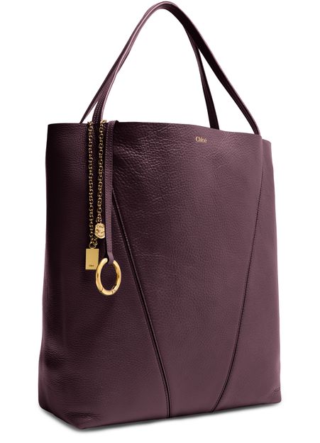 Chloé Spin large tote bag in Perfect Plum — view 2
