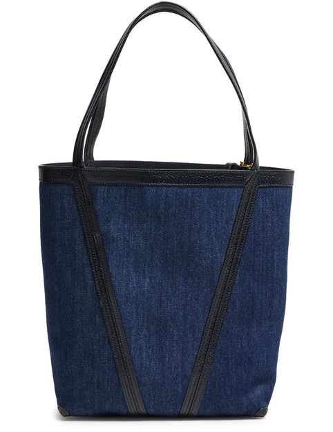 Chloé Spin medium denim tote bag in Submarine Blue — view 3