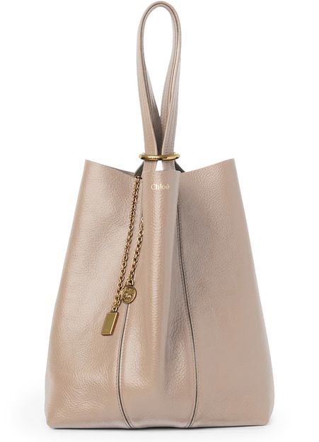 Chloé Spin medium tote bag in Boyish Brown — view 1