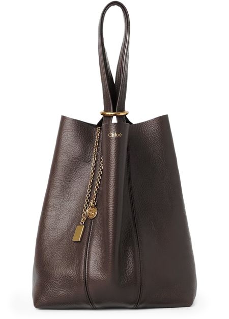 Chloé Spin medium tote bag in Kohl Brown — view 1